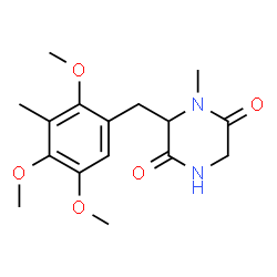 ChemSpider 2D Image | 1-Methyl-6-(2,4,5-trimethoxy-3-methylbenzyl)-2,5-piperazinedione | C16H22N2O5
