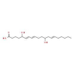 ChemSpider 2D Image | 5,12-dihydroxy-6,8,14-eicosatrienoic acid | C20H34O4