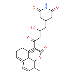 ChemSpider 2D Image | 2,6-Piperidinedione, 4-(2-hydroxy-5-methyl-7-(3-methyl-12-oxooxacyclododeca-4,6,10-trien-2-yl)-4-oxo-6-octenyl)- | C26H35NO6