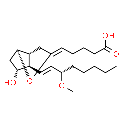 ChemSpider 2D Image | (5Z,9alpha,11alpha,13E,15S)-11-Hydroxy-15-methoxy-6,9-epoxyprosta-5,13-dien-1-oic acid | C21H34O5