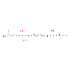 ChemSpider 2D Image | 5,6,15-Trihydroxy-7,9,11,13,17-eicosapentaenoic acid | C20H30O5