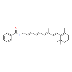 ChemSpider 2D Image | Benzamide, N-(3,7-dimethyl-9-(2,6,6-trimethyl-1-cyclohexen-1-yl)-2,4,6,8-nonatetraenyl)-, (all-E)- | C27H35NO