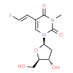 ChemSpider 2D Image | 2'-Deoxy-5-[(E)-2-iodovinyl]-3-methyluridine | C12H15IN2O5
