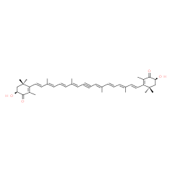 ChemSpider 2D Image | (3S,3'S)-3,3'-Dihydroxy-15,15'-didehydro-beta,beta-carotene-4,4'-dione | C40H50O4