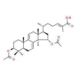 ChemSpider 2D Image | (3beta,15alpha,24E)-3,15-Diacetoxylanosta-7,9(11),24-trien-26-oic acid | C34H50O6
