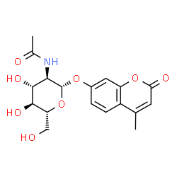 ChemSpider 2D Image | 4-Methylumbelliferyl-N-acetyl-ß-D-glucosaminide | C18H21NO8