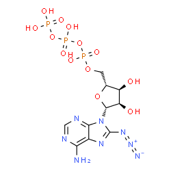 ChemSpider 2D Image | 8-Azidoadenosine 5'-(tetrahydrogen triphosphate) | C10H16N8O13P3