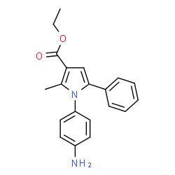 ChemSpider 2D Image | Ethyl 1-(4-aminophenyl)-2-methyl-5-phenyl-1H-pyrrole-3-carboxylate | C20H20N2O2