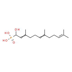 ChemSpider 2D Image | (1-Hydroxy-3,7,11-trimethyl-2,6,10-dodecatrien-1-yl)phosphonic acid | C15H27O4P