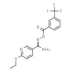 ChemSpider 2D Image | 6-(ethylthio)-N'-{[3-(trifluoromethyl)benzoyl]oxy}pyridine-3-carboximidamide | C16H14F3N3O2S