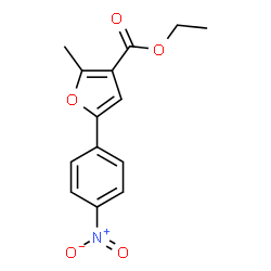ChemSpider 2D Image | Ethyl 2-methyl-5-(4-nitrophenyl)-3-furoate | C14H13NO5