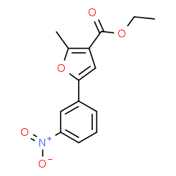 ChemSpider 2D Image | Ethyl 2-methyl-5-(3-nitrophenyl)-3-furoate | C14H13NO5
