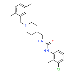 ChemSpider 2D Image | 1-(3-Chloro-2-methylphenyl)-3-{[1-(2,5-dimethylbenzyl)-4-piperidinyl]methyl}urea | C23H30ClN3O