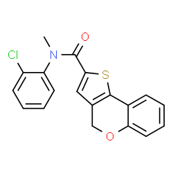 ChemSpider 2D Image | N-(2-Chlorophenyl)-N-methyl-4H-thieno[3,2-c]chromene-2-carboxamide | C19H14ClNO2S