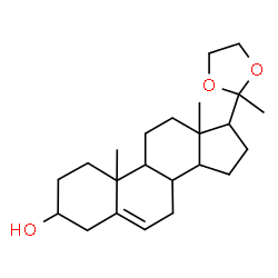 ChemSpider 2D Image | 17-(2-Methyl-1,3-dioxolan-2-yl)androst-5-en-3-ol | C23H36O3