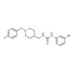 ChemSpider 2D Image | 1-(3-Bromophenyl)-3-{[1-(4-methylbenzyl)-4-piperidinyl]methyl}urea | C21H26BrN3O