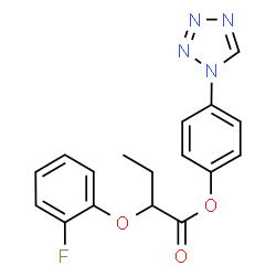 ChemSpider 2D Image | 4-(1H-Tetrazol-1-yl)phenyl 2-(2-fluorophenoxy)butanoate | C17H15FN4O3
