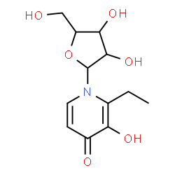 ChemSpider 2D Image | 2-Ethyl-3-hydroxy-1-pentofuranosyl-4(1H)-pyridinone | C12H17NO6