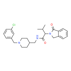 ChemSpider 2D Image | N-{[1-(3-Chlorobenzyl)-4-piperidinyl]methyl}-3-methyl-2-(1-oxo-1,3-dihydro-2H-isoindol-2-yl)butanamide | C26H32ClN3O2