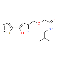 ChemSpider 2D Image | N-Isobutyl-2-{[5-(2-thienyl)-1,2-oxazol-3-yl]methoxy}acetamide | C14H18N2O3S