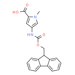 ChemSpider 2D Image | 4-(9H-Fluoren-9-ylmethoxycarbonylamino)-1-methyl-1H-pyrrole-2-carboxylic acid | C21H18N2O4