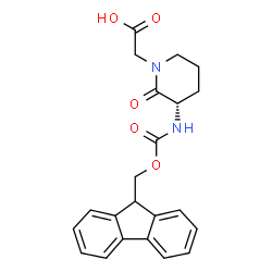 ChemSpider 2D Image | (3S)-3-[[(9H-Fluoren-9-ylmethoxy)carbonyl]amino]-2-oxo-1-piperidineacetic acid | C22H22N2O5