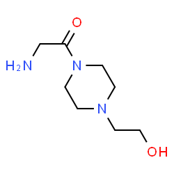 ChemSpider 2D Image | 2-Amino-1-[4-(2-hydroxyethyl)-1-piperazinyl]ethanone | C8H17N3O2