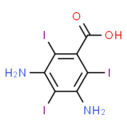 ChemSpider 2D Image | 3,5-Diamino-2,4,6-triiodobenzoic Acid | C7H5I3N2O2
