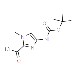 ChemSpider 2D Image | 4-tert-Butoxycarbonylamino-1-methyl-1H-imidazole-2-carboxylic acid | C10H15N3O4