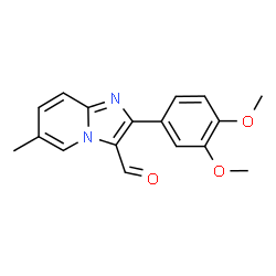 ChemSpider 2D Image | 2-(3,4-Dimethoxyphenyl)-6-methylimidazo[1,2-a]pyridine-3-carbaldehyde | C17H16N2O3