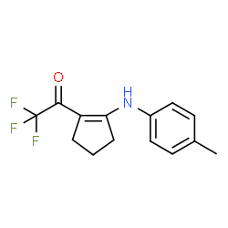 ChemSpider 2D Image | 2,2,2-Trifluoro-1-{2-[(4-methylphenyl)amino]-1-cyclopenten-1-yl}ethanone | C14H14F3NO