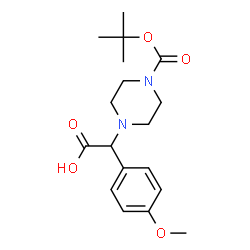 ChemSpider 2D Image | 2-(4-Boc-piperazino)-2-(4-methoxyphenyl)acetic acid | C18H26N2O5