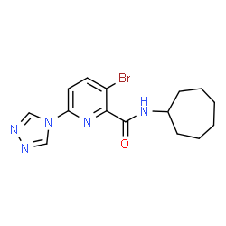 ChemSpider 2D Image | 3-Bromo-N-cycloheptyl-6-(4H-1,2,4-triazol-4-yl)-2-pyridinecarboxamide | C15H18BrN5O