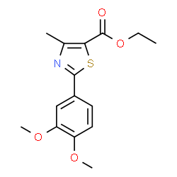 ChemSpider 2D Image | Ethyl 2-(3,4-dimethoxyphenyl)-4-methyl-1,3-thiazole-5-carboxylate | C15H17NO4S
