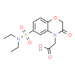 ChemSpider 2D Image | [6-(Diethylsulfamoyl)-3-oxo-2,3-dihydro-4H-1,4-benzoxazin-4-yl]acetic acid | C14H18N2O6S