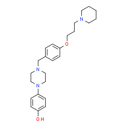 ChemSpider 2D Image | 4-(4-{4-[3-(1-Piperidinyl)propoxy]benzyl}-1-piperazinyl)phenol | C25H35N3O2