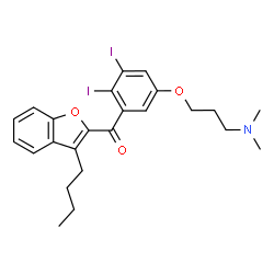 ChemSpider 2D Image | Butyl-2-(diiodo-3,5-gamma-dimethylaminopropoxy-4-benzoyl)-3-benzofuran | C24H27I2NO3