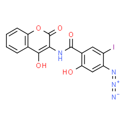 ChemSpider 2D Image | 3-(4-Azido-5-iodosalicylamido)-4-hydroxycoumarin | C16H9IN4O5