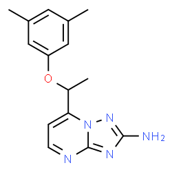 ChemSpider 2D Image | 7-[1-(3,5-Dimethylphenoxy)ethyl][1,2,4]triazolo[1,5-a]pyrimidin-2-amine | C15H17N5O
