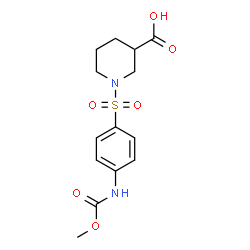 ChemSpider 2D Image | 1-(4-Methoxycarbonylamino-benzenesulfonyl)-piperidine-3-carboxylic acid | C14H18N2O6S