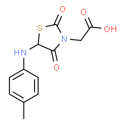 ChemSpider 2D Image | {5-[(4-Methylphenyl)amino]-2,4-dioxo-1,3-thiazolidin-3-yl}acetic acid | C12H12N2O4S