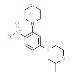 ChemSpider 2D Image | 4-[5-(3-Methyl-1-piperazinyl)-2-nitrophenyl]morpholine | C15H22N4O3