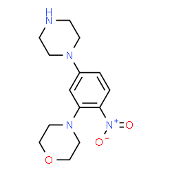 ChemSpider 2D Image | 4-(2-nitro-5-piperazin-1-ylphenyl)morpholine | C14H20N4O3