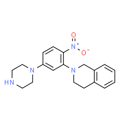 ChemSpider 2D Image | 2-[2-Nitro-5-(1-piperazinyl)phenyl]-1,2,3,4-tetrahydroisoquinoline | C19H22N4O2