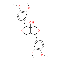 ChemSpider 2D Image | 1,4-Bis(3,4-dimethoxyphenyl)dihydro-1H,3H-furo[3,4-c]furan-3a(4H)-ol | C22H26O7