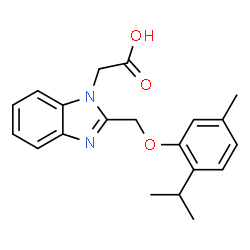 ChemSpider 2D Image | [2-(2-isopropyl-5-methylphenoxymethyl)-1,3-benzodiazol-1-yl]acetic acid | C20H22N2O3