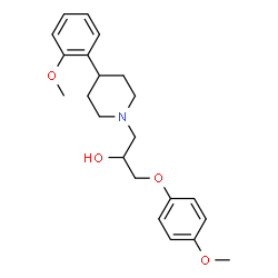 ChemSpider 2D Image | 1-(4-Methoxyphenoxy)-3-[4-(2-Methoxyphenyl)Piperidino]Propan-2-Ol | C22H29NO4