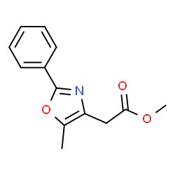 ChemSpider 2D Image | methyl 2-(5-methyl-2-phenyloxazol-4-yl)acetate | C13H13NO3