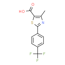 ChemSpider 2D Image | 4-Methyl-2-(4-trifluoromethylphenyl)thiazole-5-carboxylic acid | C12H8F3NO2S
