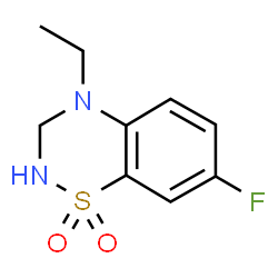 ChemSpider 2D Image | 4-Ethyl-7-fluoro-3,4-dihydro-2H-1,2,4-benzothiadiazine 1,1-dioxide | C9H11FN2O2S